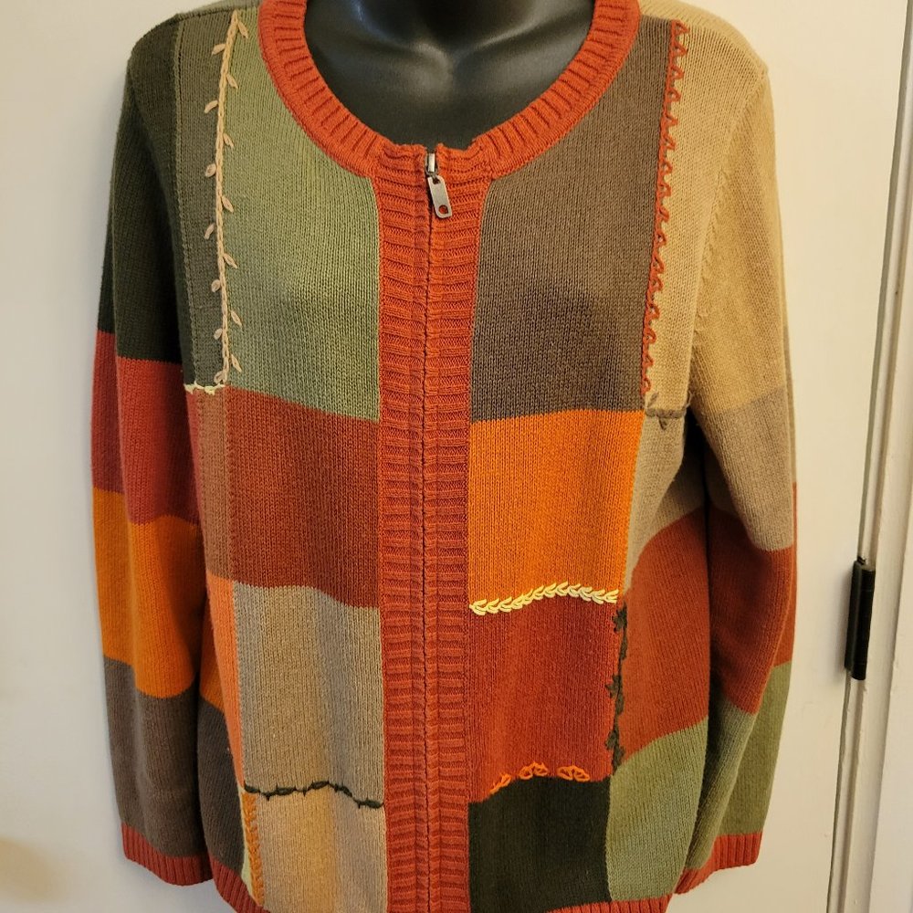 Christopher and Banks Multicolor embroidered cardigan